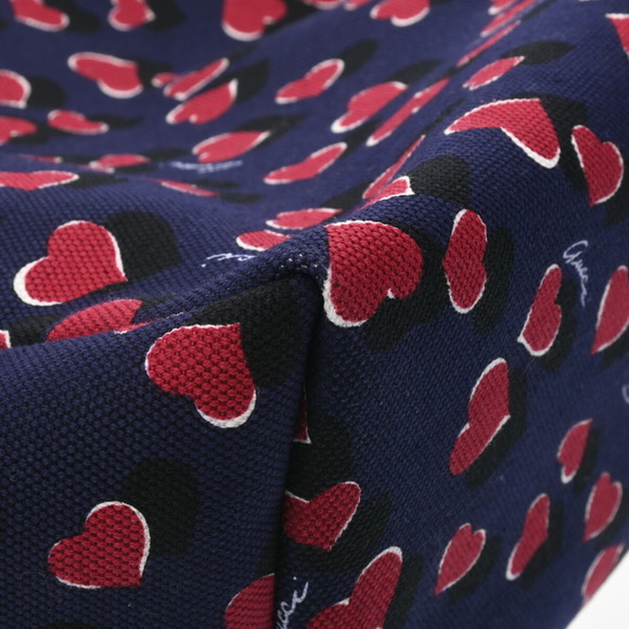 Gucci Heart Navy Blue Canvas Tote Bag - Picture 6 of 9
